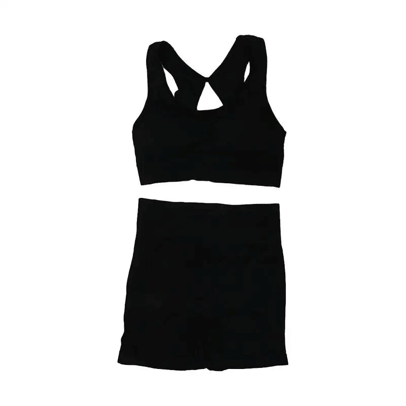 Women Yoga Shorts Sets High Waist Butt Lifting Workout Fitness Tights Tummy Control Gym Running Stretched Sportswear