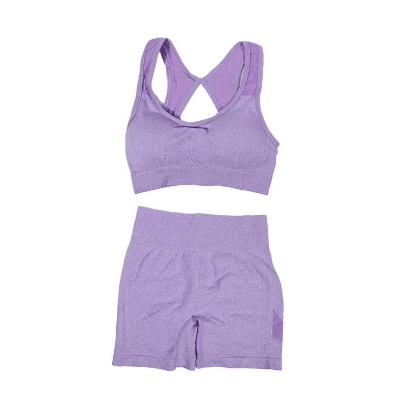 Women Yoga Shorts Sets High Waist Butt Lifting Workout Fitness Tights Tummy Control Gym Running Stretched Sportswear