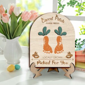 Easter Footprint Art, Carrot Patch Sign, Baby's First Easter, Easter Footprint Sign, Easter Keepsake, Easter DIY, Easter Kids Craft, Easter Day Gift