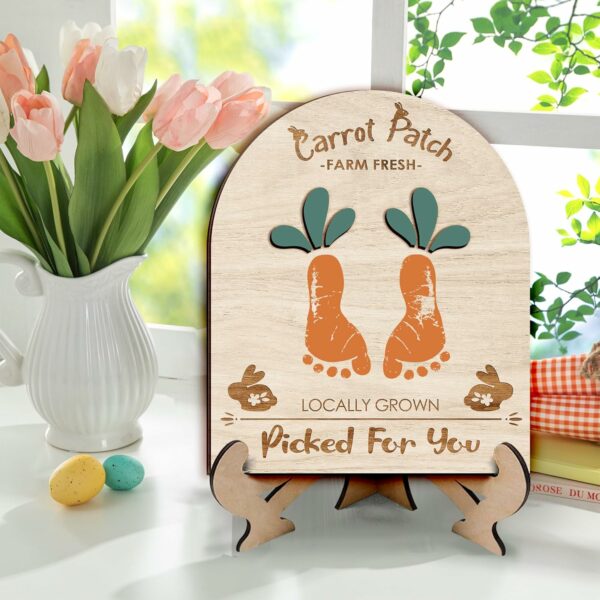 Easter Footprint Art, Carrot Patch Sign, Baby's First Easter, Easter Footprint Sign, Easter Keepsake, Easter DIY, Easter Kids Craft, Easter Day Gift